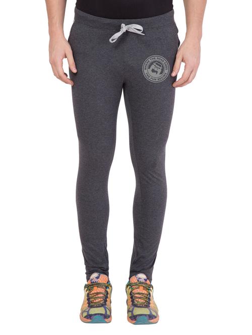 grey solid full length track pant - 18951929 - Very Small Image - 1
