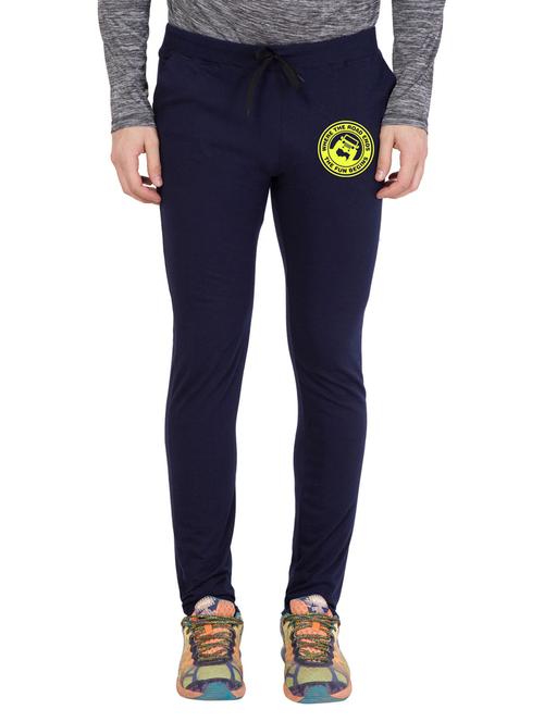blue solid full length track pant - 18951934 - Very Small Image - 1