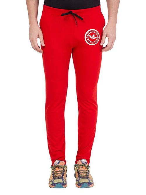 red solid full length track pant - 18951950 - Very Small Image - 1