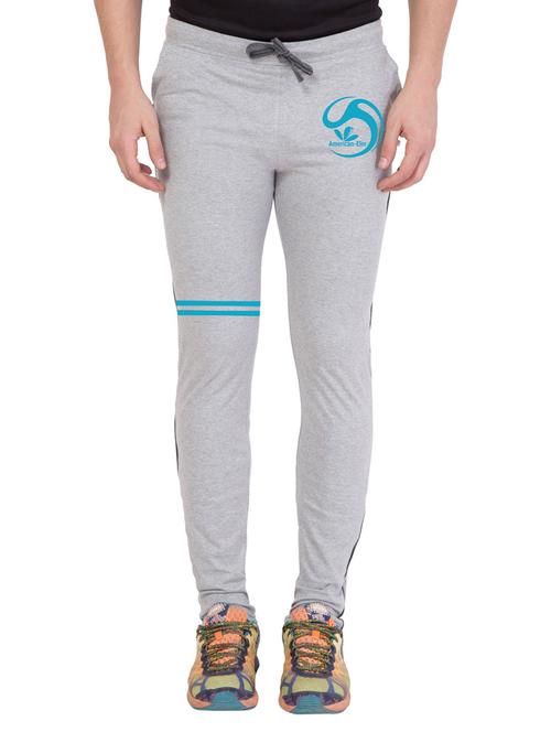 men grey solid full length track pant - 18951982 - Very Small Image - 1