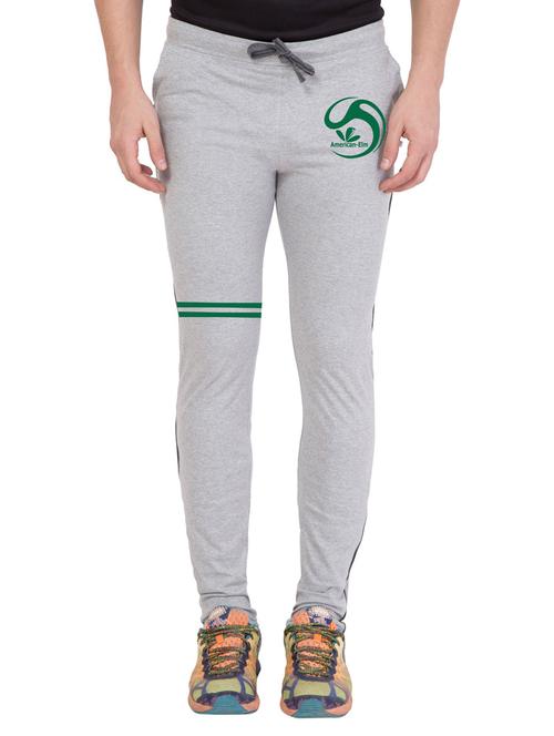 men grey solid full length track pant - 18951985 - Very Small Image - 1