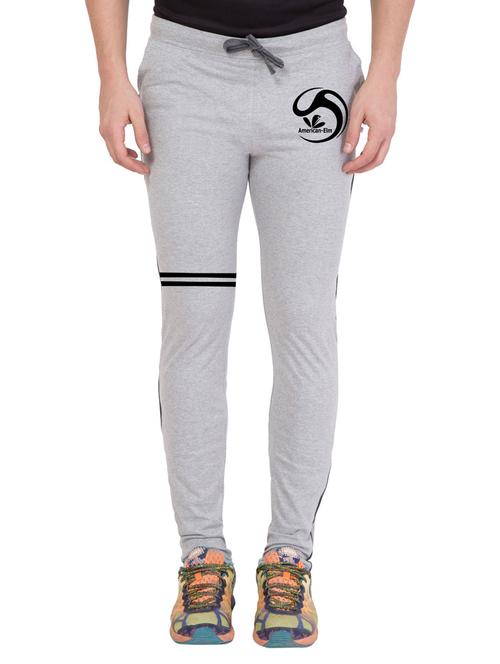 men grey solid full length track pant - 18951989 - Very Small Image - 1