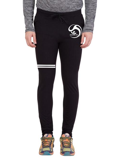 men black solid full length track pant - 18952012 - Very Small Image - 1