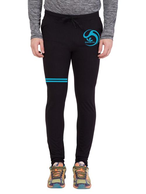 men black solid full length track pant - 18952013 - Very Small Image - 1