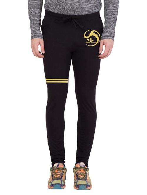 men black solid full length track pant - 18952026 - Very Small Image - 1