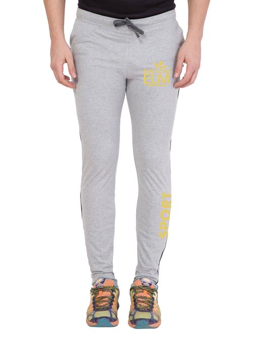 men grey solid full length track pant - 18952060 - Very Small Image - 1
