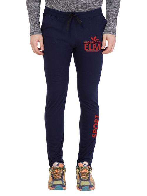 blue cotton blend full length track pant - 18952075 - Very Small Image - 1