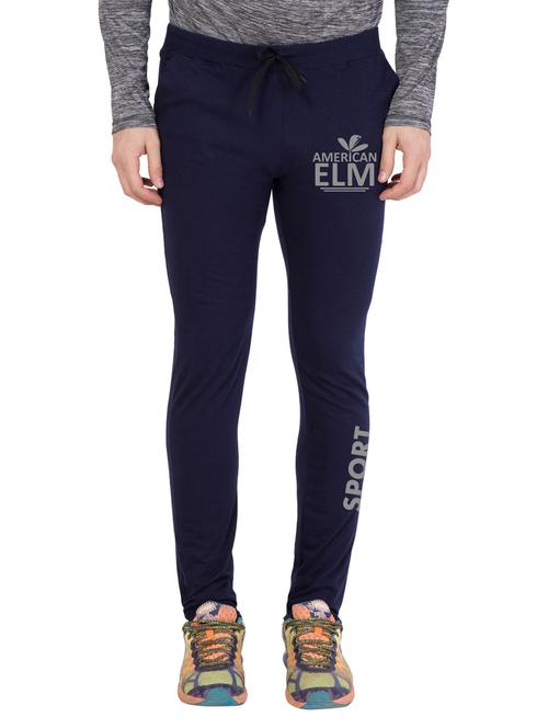 blue cotton blend full length track pant - 18952076 - Very Small Image - 1
