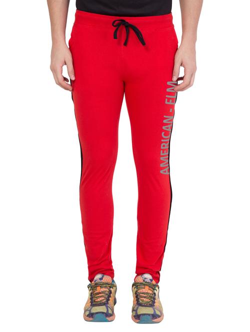 red printed full length track pant - 18952098 - Very Small Image - 1