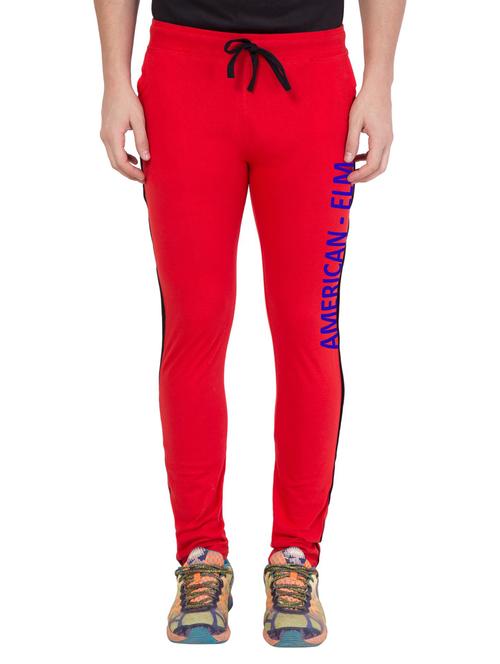 red printed full length track pant - 18952103 - Very Small Image - 1