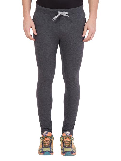 grey solid full length track pant - 18952153 - Very Small Image - 1
