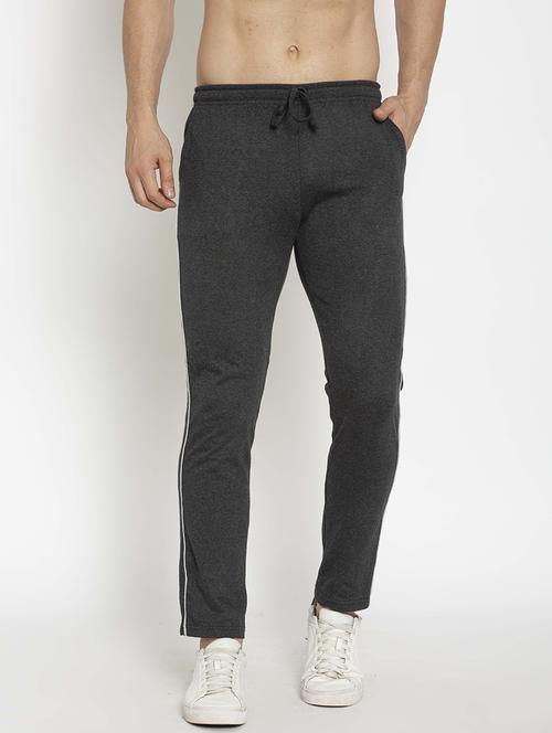 black solid full length track pant - 18952240 - Very Small Image - 1