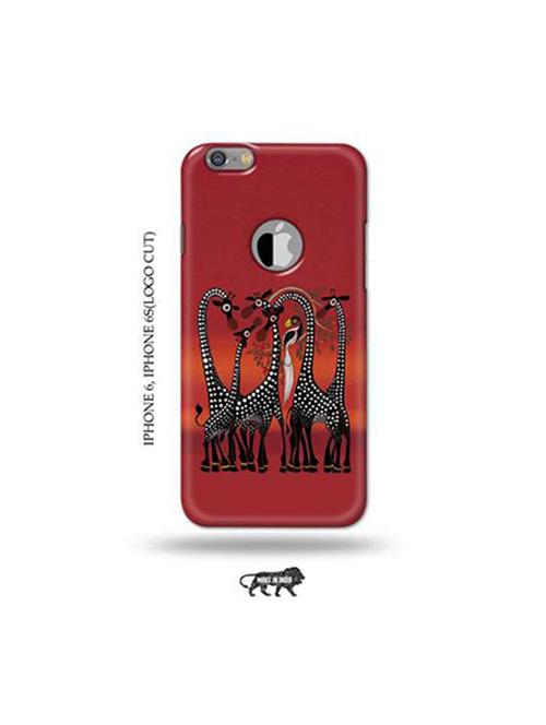 kalankari giraffe back cover compatible with iphone 6, iphone 6s(logo cut) - 18953869 - Very Small Image - 1