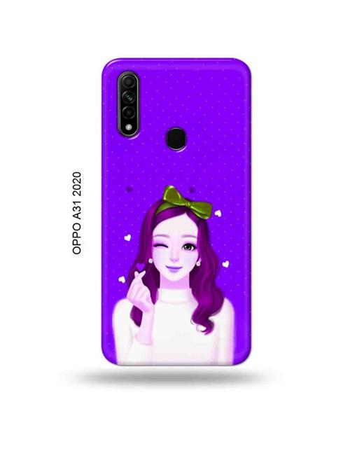 lovely girl purple back cover compatible with oppo a31 2020 - 18954831 - Very Small Image - 1
