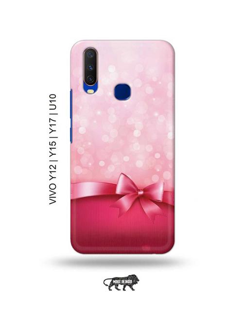 pink bow tie back cover compatible with vivo y12, vivo y15 (2019), vivo y17, vivo u10 - 18955572 - Very Small Image - 1