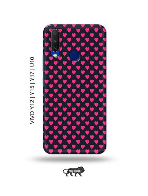 pink hearts back cover compatible with vivo y12, vivo y15 (2019), vivo y17, vivo u10 - 18955590 - Very Small Image - 1