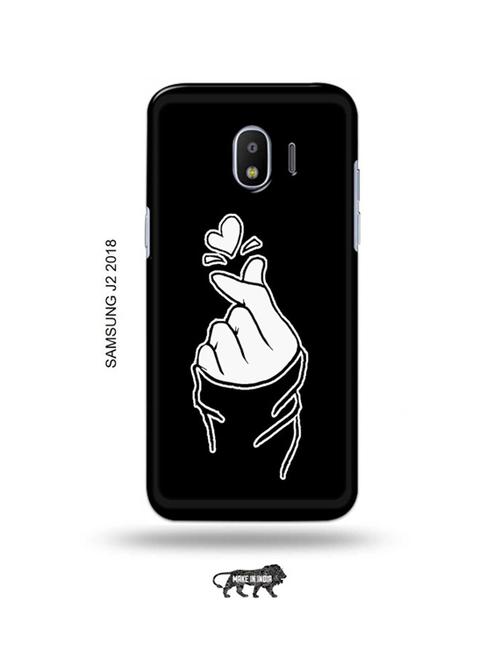 korean heart gesture black back cover compatible with samsung j2 (2018) - 18957541 - Very Small Image - 1
