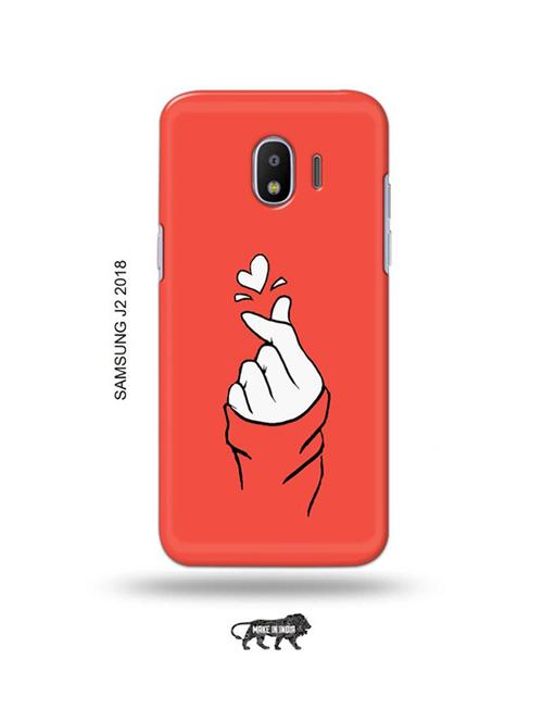 korean heart gesture pink back cover compatible with samsung j2 (2018) - 18957542 - Very Small Image - 1