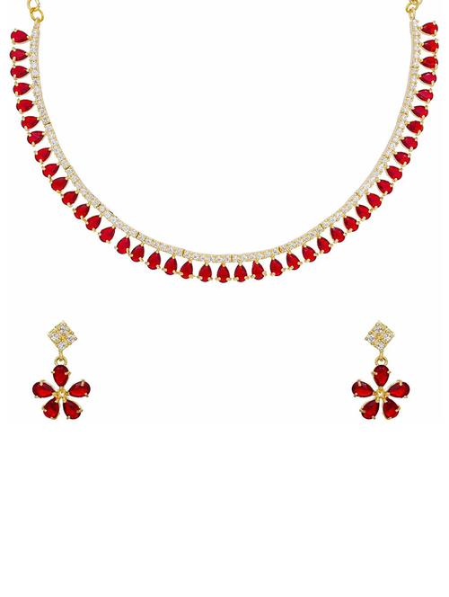 red metal necklaces and earring - 18957848 - Very Small Image - 1