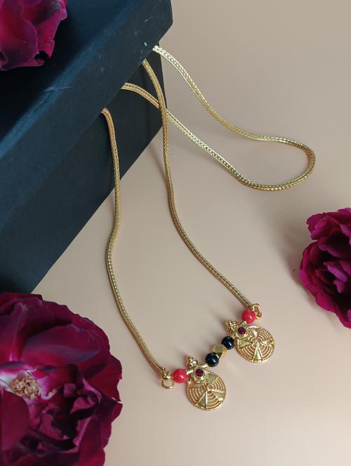 gold coloured metal mangalsutra - 18958182 - Very Small Image - 1