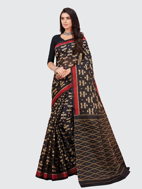 women's printed black colored saree - 18959226 - Very Small Image - 1
