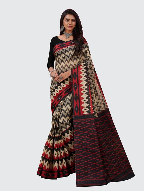 printed saree with blouse - 18959231 - Very Small Image - 1