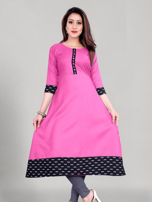 pink printed a-line kurta - 18959467 - Very Small Image - 1