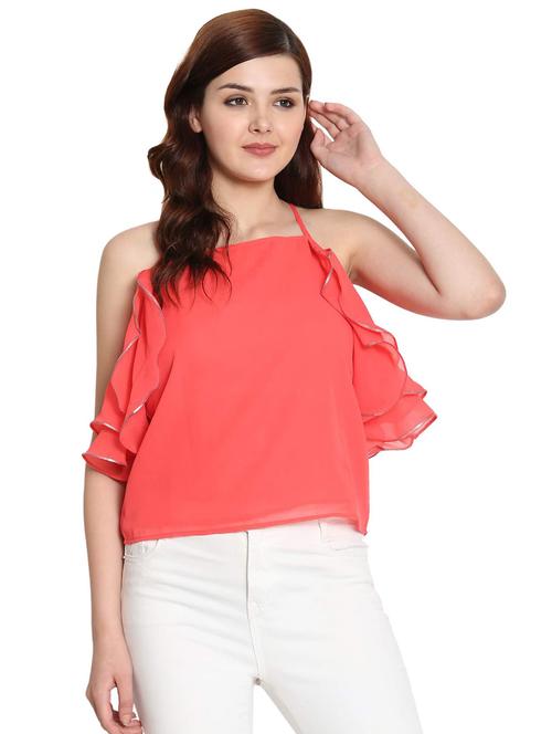 red georgette camisole top - 18962053 - Very Small Image - 1
