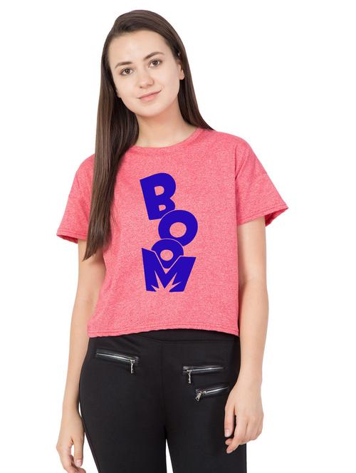 pink cotton blend crop top - 18962076 - Very Small Image - 1