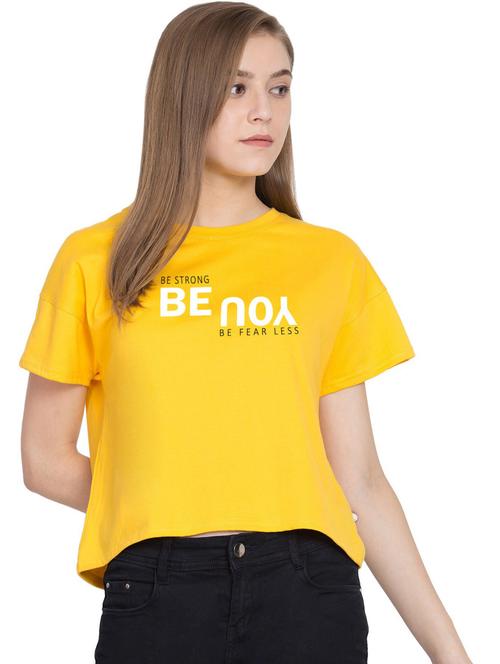 yellow cotton crop top - 18962093 - Very Small Image - 1