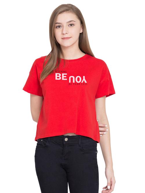 red cotton crop top - 18962111 - Very Small Image - 1