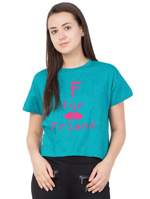 blue printed crop top - 18962175 - Very Small Image - 1