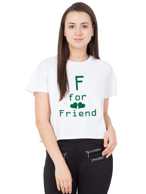 round neck printed crop tee - 18962195 - Very Small Image - 1