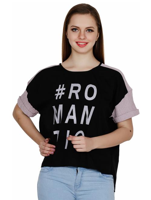 black printed regular top - 18962199 - Very Small Image - 1