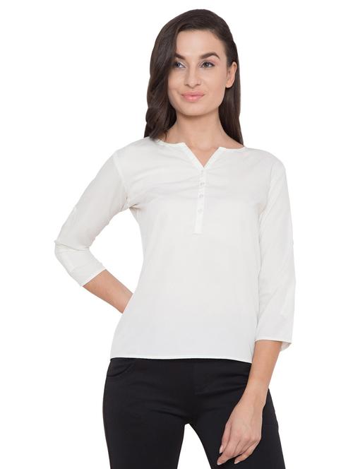 notch neck solid regular top - 18962249 - Very Small Image - 1