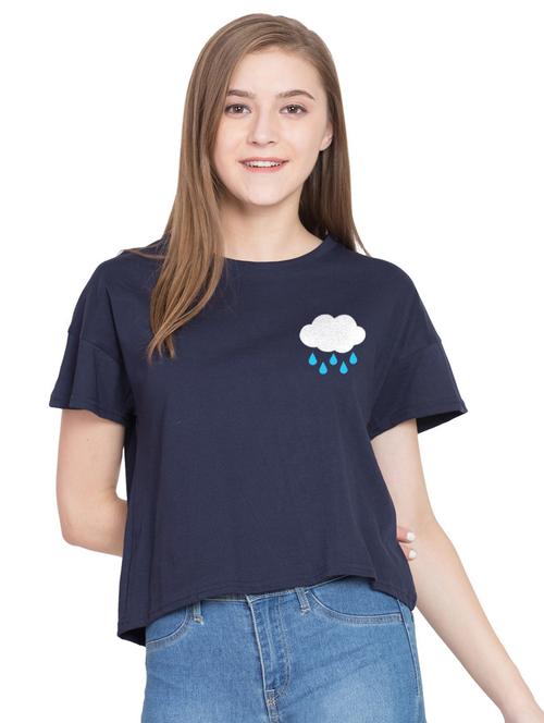 navy blue coloured regular top - 18962276 - Very Small Image - 1