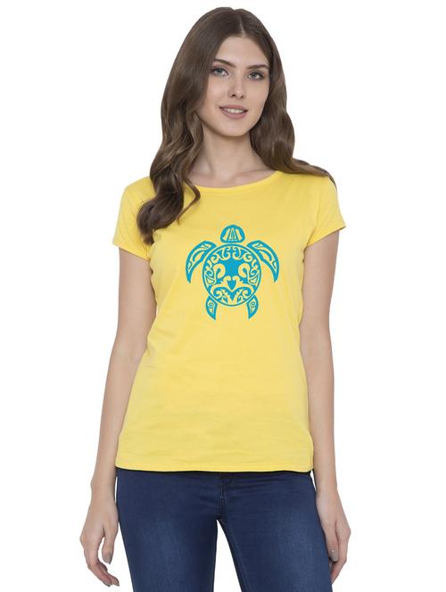 yellow cotton blend regular tshirt - 18962484 - Very Small Image - 1