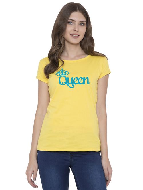 yellow cotton blend regular tshirt - 18962500 - Very Small Image - 1