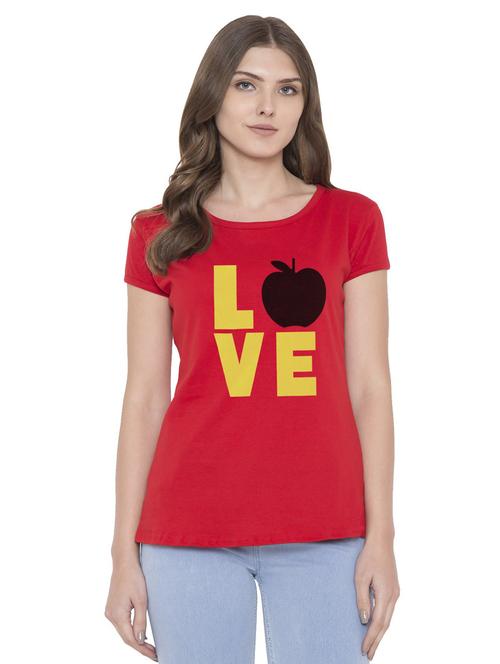 red cotton blend regular tshirt - 18962506 - Very Small Image - 1