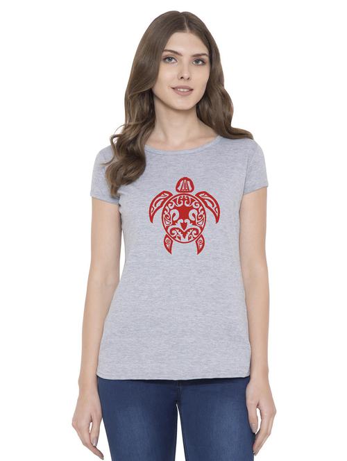 grey cotton blend regular tshirt - 18962531 - Very Small Image - 1