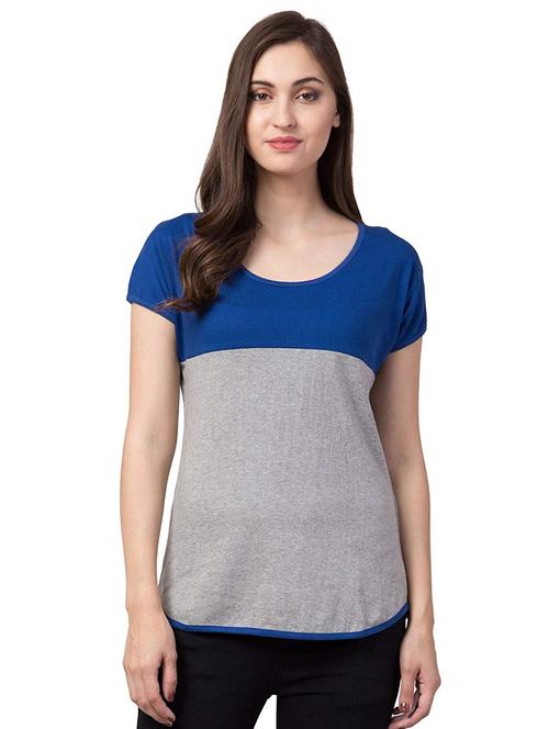 round neck color block regular tee - 18962623 - Very Small Image - 1