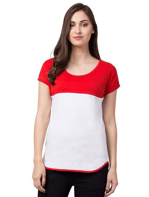 round neck color block regular tee - 18962624 - Very Small Image - 1