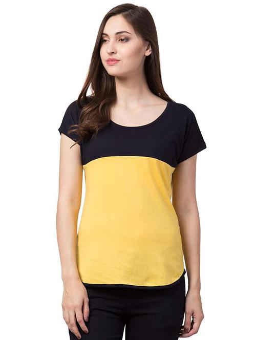 round neck color block regular tee - 18962626 - Very Small Image - 1