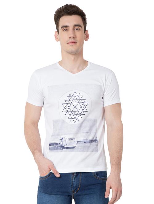 white cotton blend regular t-shirt - 18962631 - Very Small Image - 1