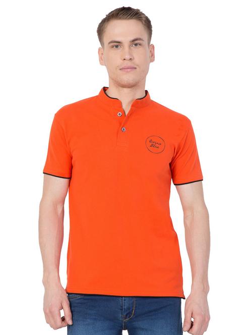 orange cotton blend regular t-shirt - 18962639 - Very Small Image - 1