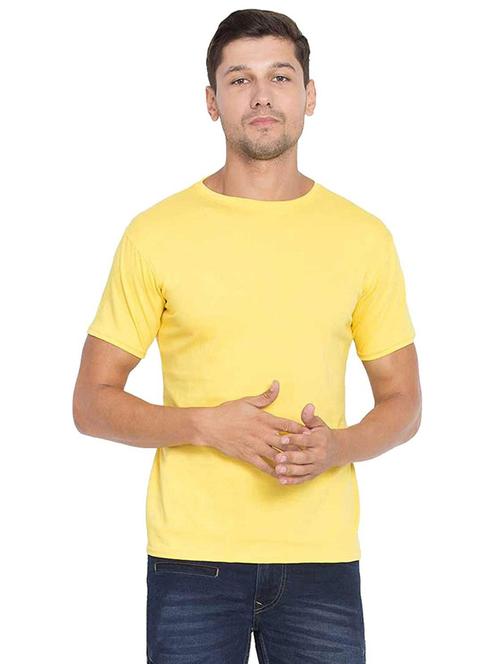 yellow cotton blend regular t-shirt - 18962652 - Very Small Image - 1