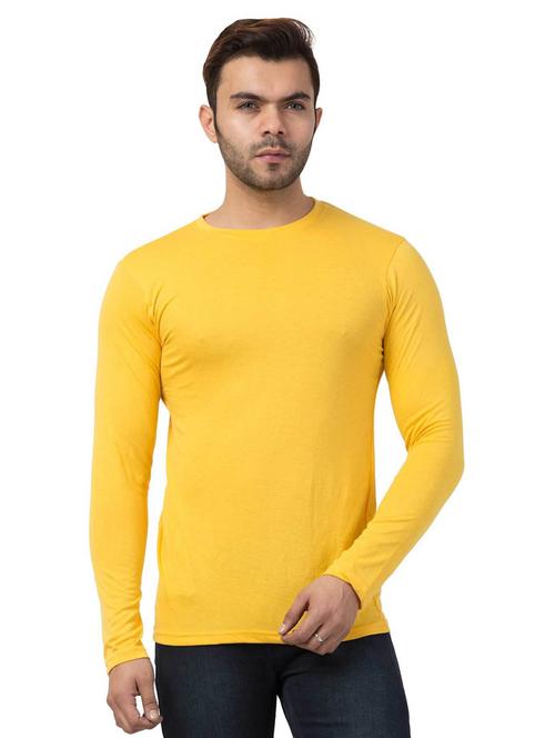 yellow cotton blend regular t-shirt - 18962665 - Very Small Image - 1