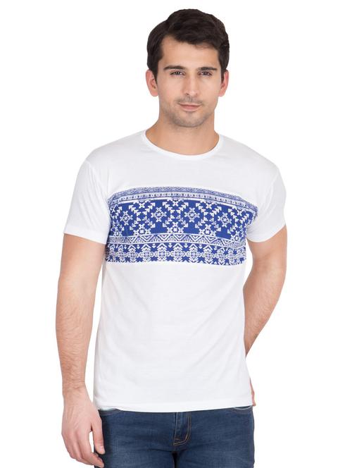 white cotton blend regular t-shirt - 18962698 - Very Small Image - 1