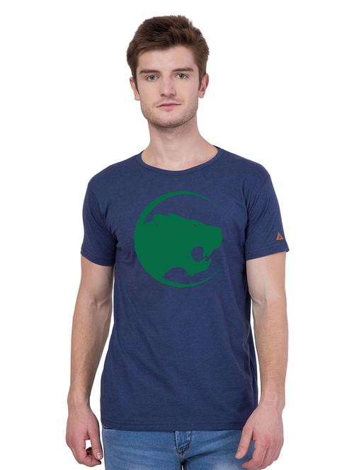 blue coloured printed regular t-shirt - 18962833 - Very Small Image - 1