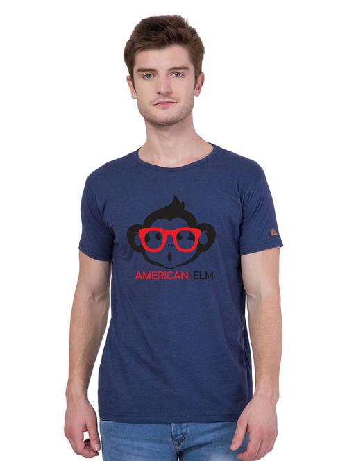 blue coloured printed regular t-shirt - 18962893 - Very Small Image - 1
